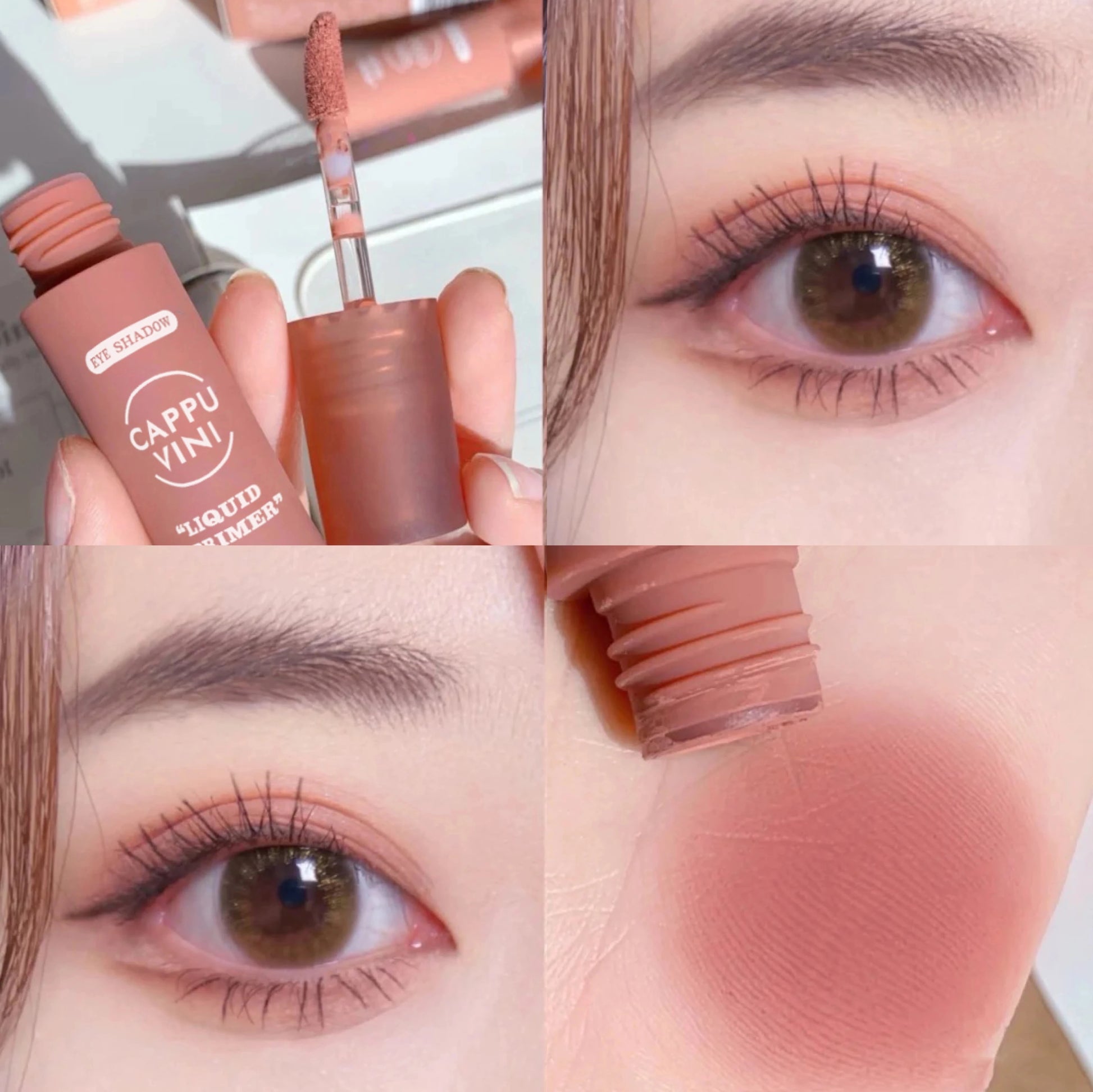 Cappuvini Matte Eyeshadow Cream Smooth Nude Eye Makeup Long Lasting Waterproof Orange Apricot Nude Liquid Eyeshdaow AC389